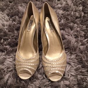 Alfani | 3” Gold Heels with Rhinestones 💰